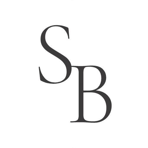 Logo SB init gris sur cercle blanc